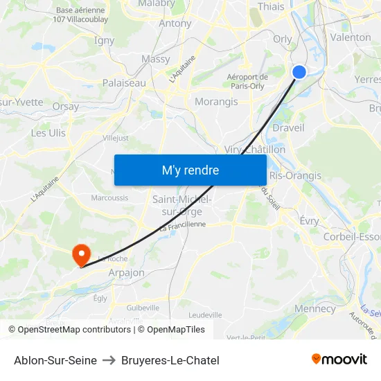 Ablon-Sur-Seine to Bruyeres-Le-Chatel map