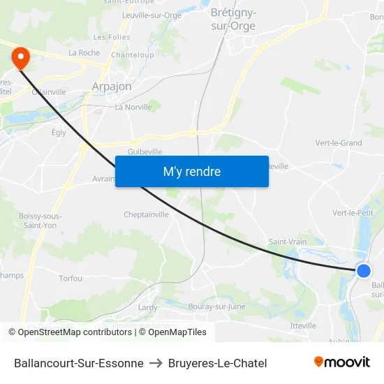 Ballancourt-Sur-Essonne to Bruyeres-Le-Chatel map