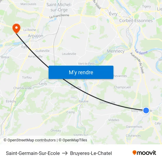 Saint-Germain-Sur-Ecole to Bruyeres-Le-Chatel map