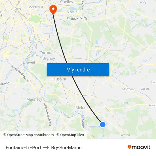 Fontaine-Le-Port to Bry-Sur-Marne map