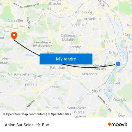 Ablon-Sur-Seine to Buc map