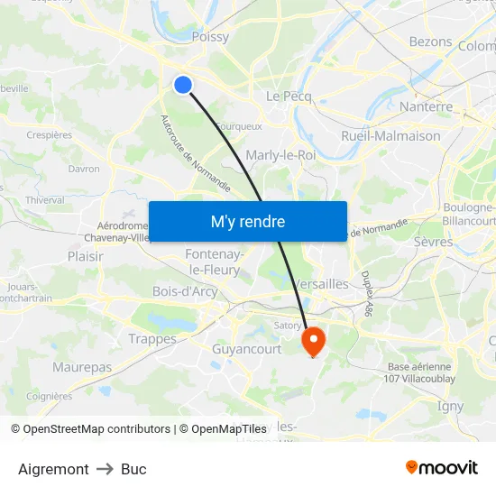 Aigremont to Buc map