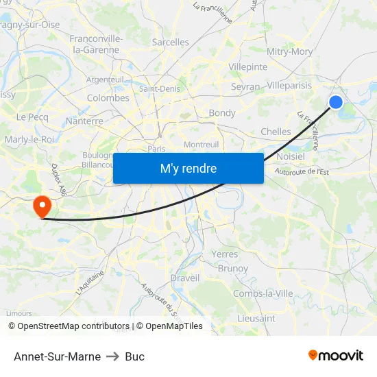 Annet-Sur-Marne to Buc map