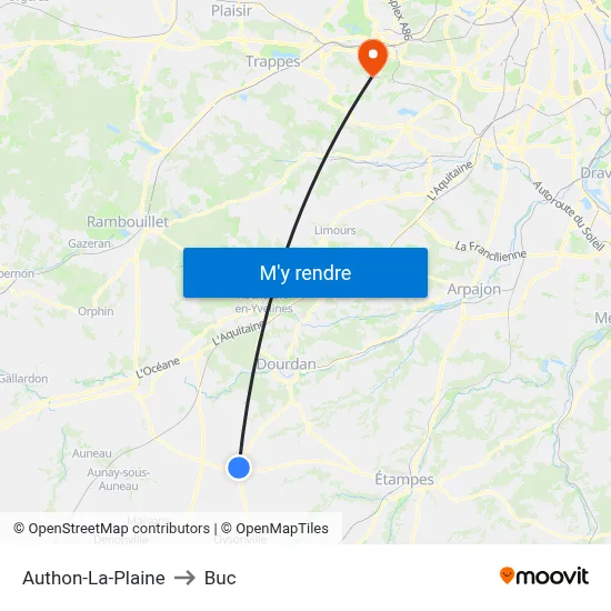 Authon-La-Plaine to Buc map