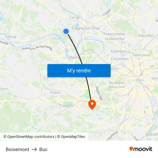 Boisemont to Buc map