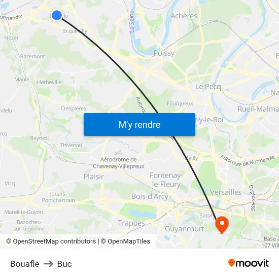 Bouafle to Buc map