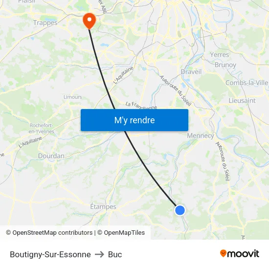 Boutigny-Sur-Essonne to Buc map