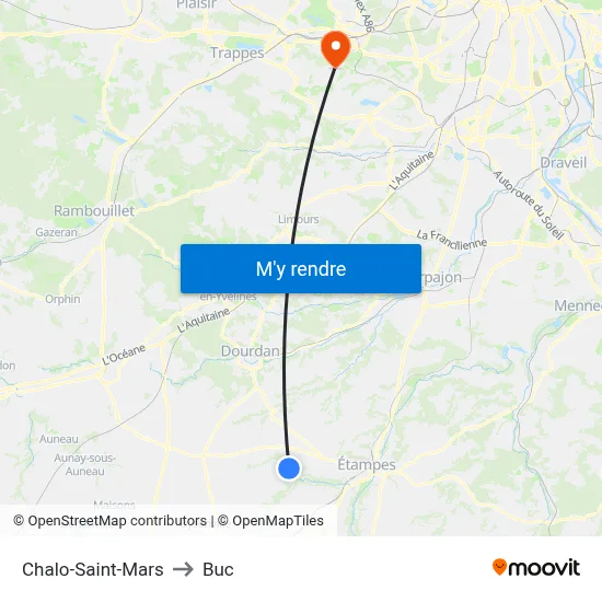 Chalo-Saint-Mars to Buc map