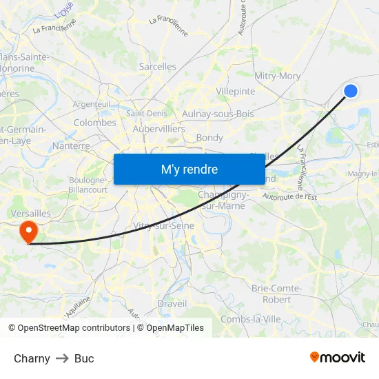 Charny to Buc map