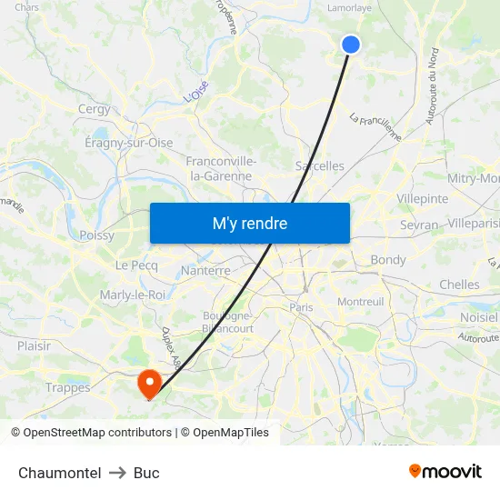 Chaumontel to Buc map
