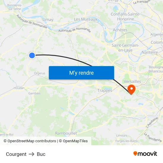 Courgent to Buc map