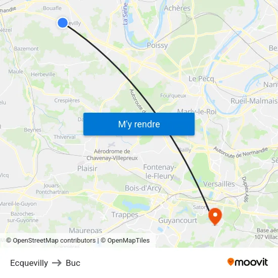 Ecquevilly to Buc map