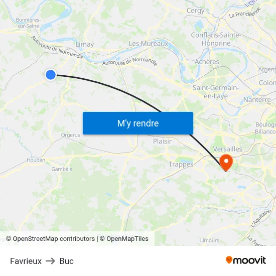 Favrieux to Buc map