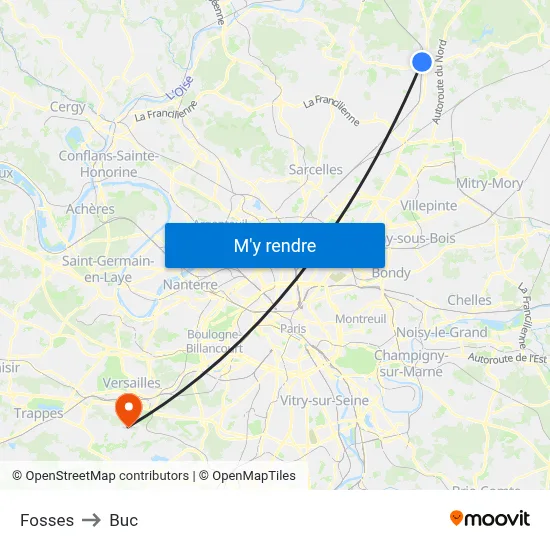 Fosses to Buc map