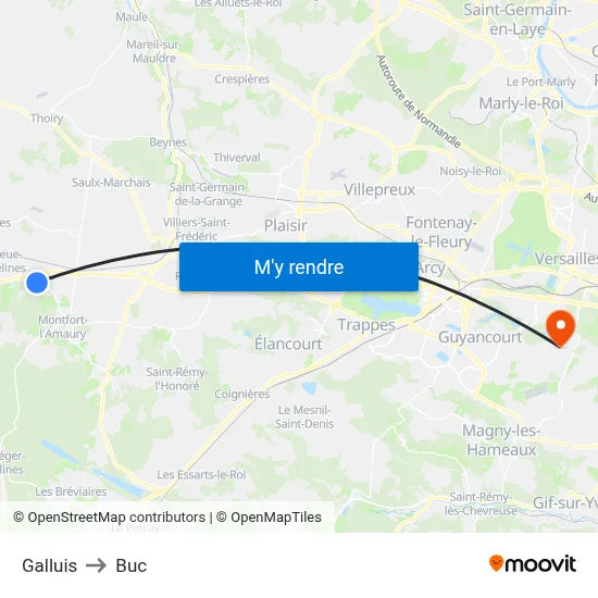 Galluis to Buc map