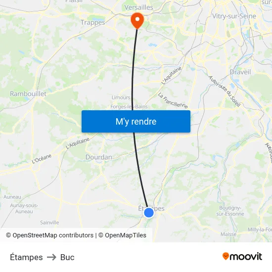 Étampes to Buc map