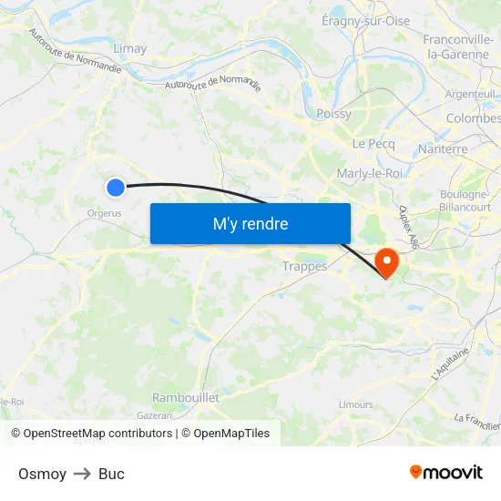 Osmoy to Buc map