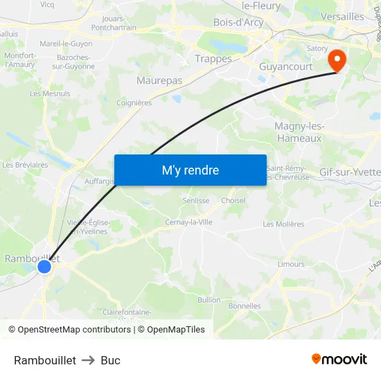 Rambouillet to Buc map