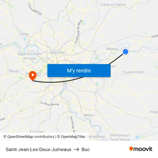 Saint-Jean-Les-Deux-Jumeaux to Buc map
