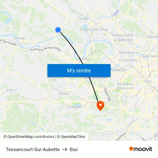 Tessancourt-Sur-Aubette to Buc map