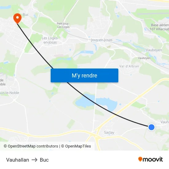 Vauhallan to Buc map