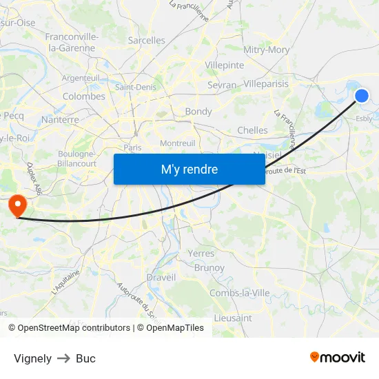 Vignely to Buc map