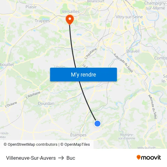 Villeneuve-Sur-Auvers to Buc map