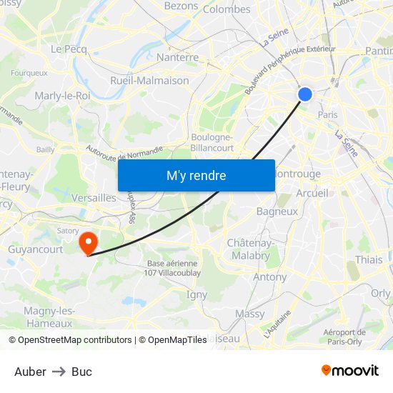 Auber to Buc map