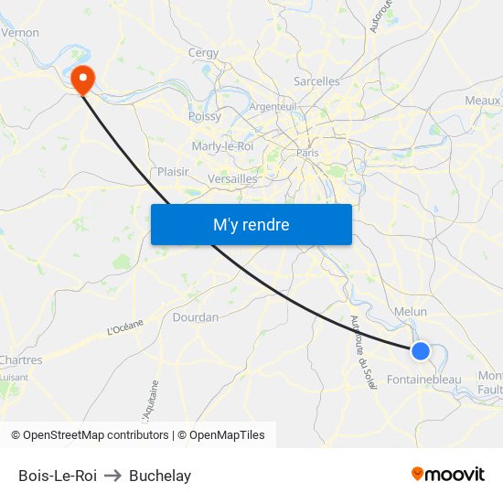 Bois-Le-Roi to Buchelay map