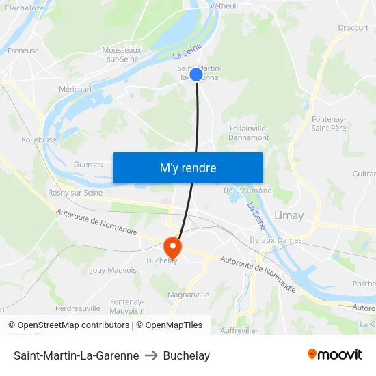 Saint-Martin-La-Garenne to Buchelay map