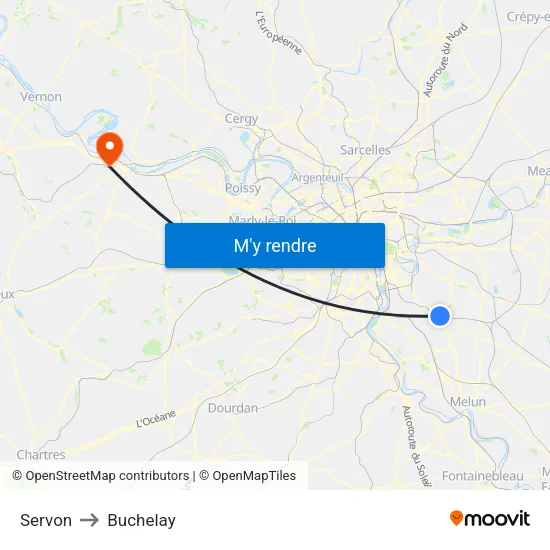 Servon to Buchelay map