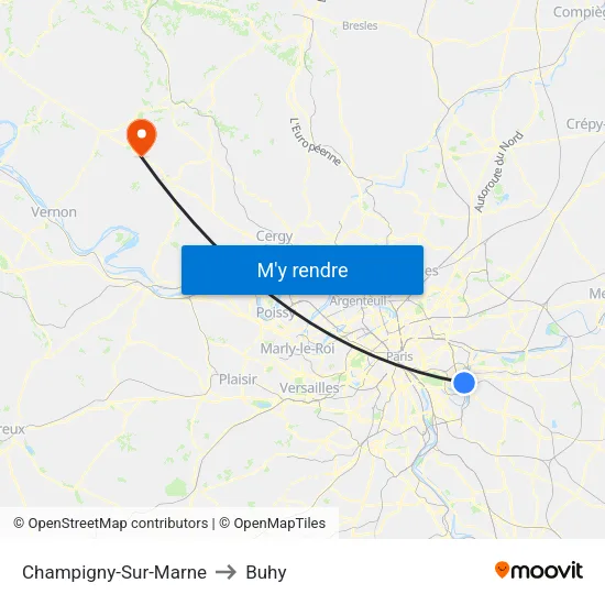 Champigny-Sur-Marne to Buhy map