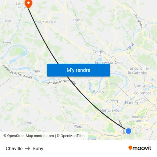 Chaville to Buhy map