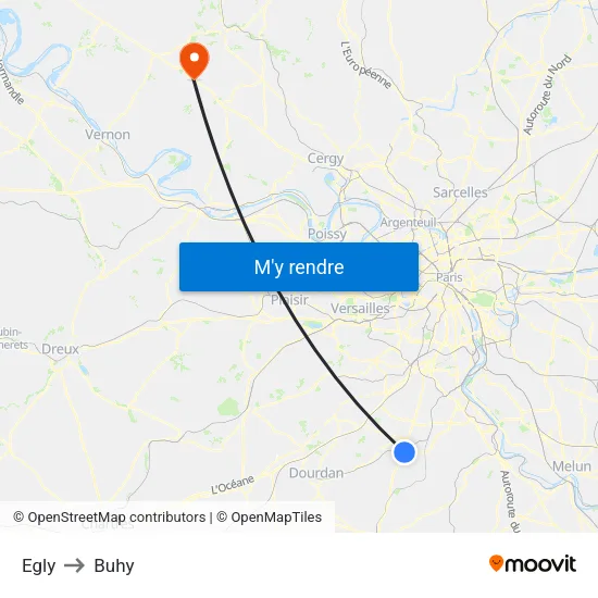 Egly to Buhy map