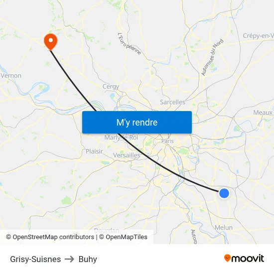 Grisy-Suisnes to Buhy map