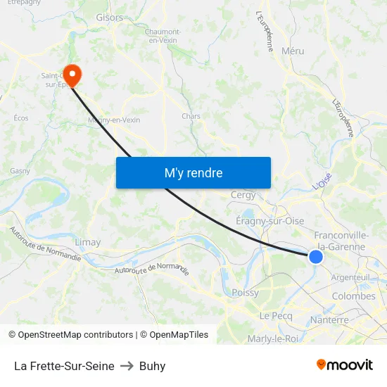 La Frette-Sur-Seine to Buhy map