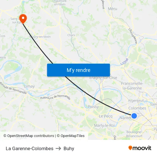 La Garenne-Colombes to Buhy map