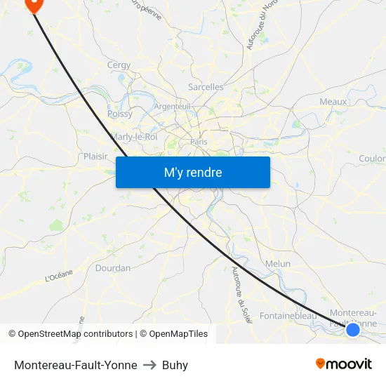 Montereau-Fault-Yonne to Buhy map