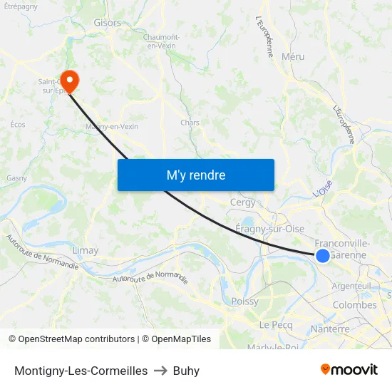 Montigny-Les-Cormeilles to Buhy map
