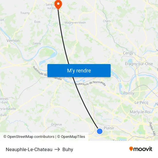 Neauphle-Le-Chateau to Buhy map