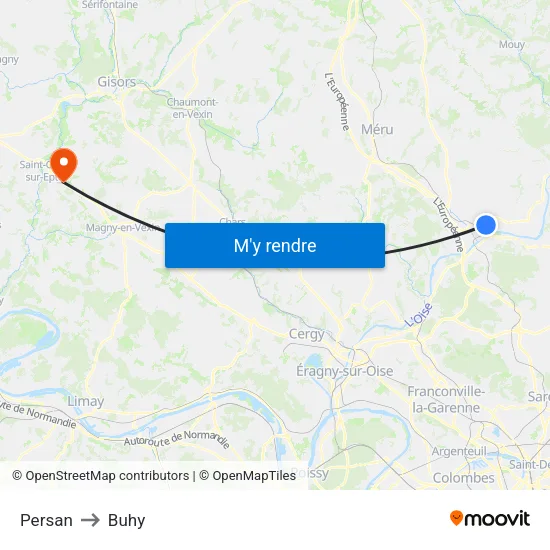 Persan to Buhy map