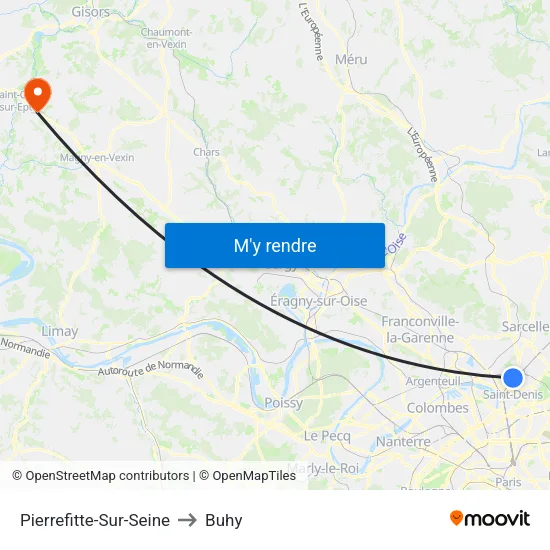 Pierrefitte-Sur-Seine to Buhy map