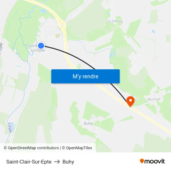 Saint-Clair-Sur-Epte to Buhy map
