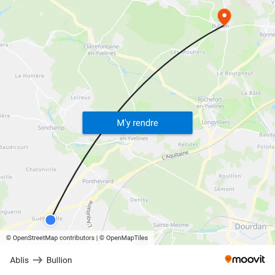 Ablis to Bullion map