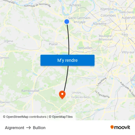 Aigremont to Bullion map