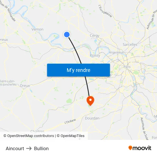 Aincourt to Bullion map