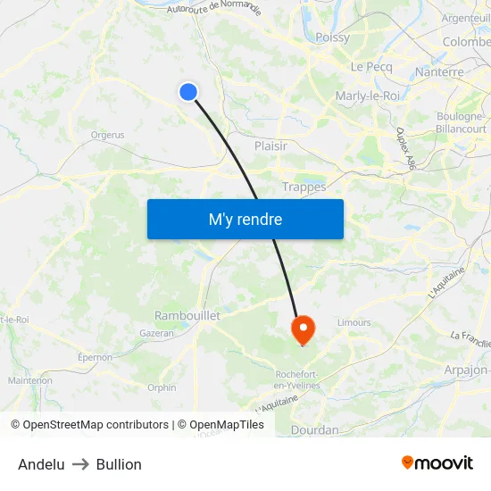 Andelu to Bullion map