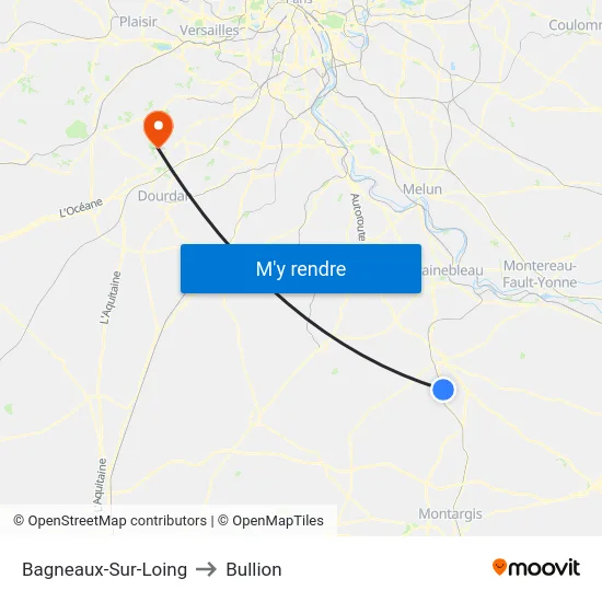 Bagneaux-Sur-Loing to Bullion map