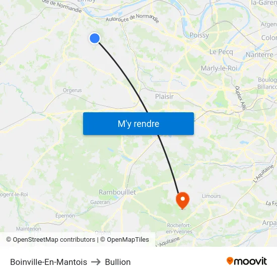 Boinville-En-Mantois to Bullion map