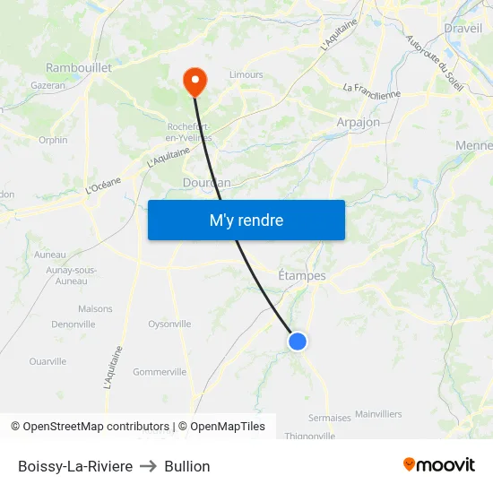 Boissy-La-Riviere to Bullion map